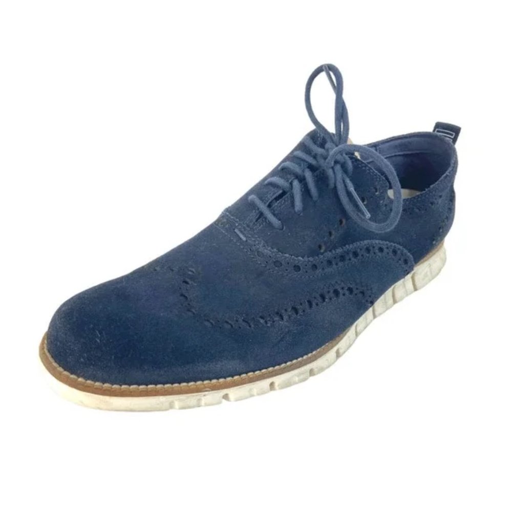 DS Cole Haan Zerogrand Wingtip Suede Oxford Dress Shoes Sneakers Men's 10.5